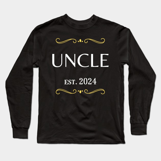 uncle to be - uncle est 2024 Long Sleeve T-Shirt by vaporgraphic